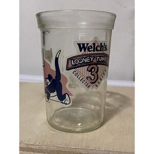 Welch's Looney Tunes Collectors Edition 3 Jelly Jar Glass 1994 Sylvester Cat